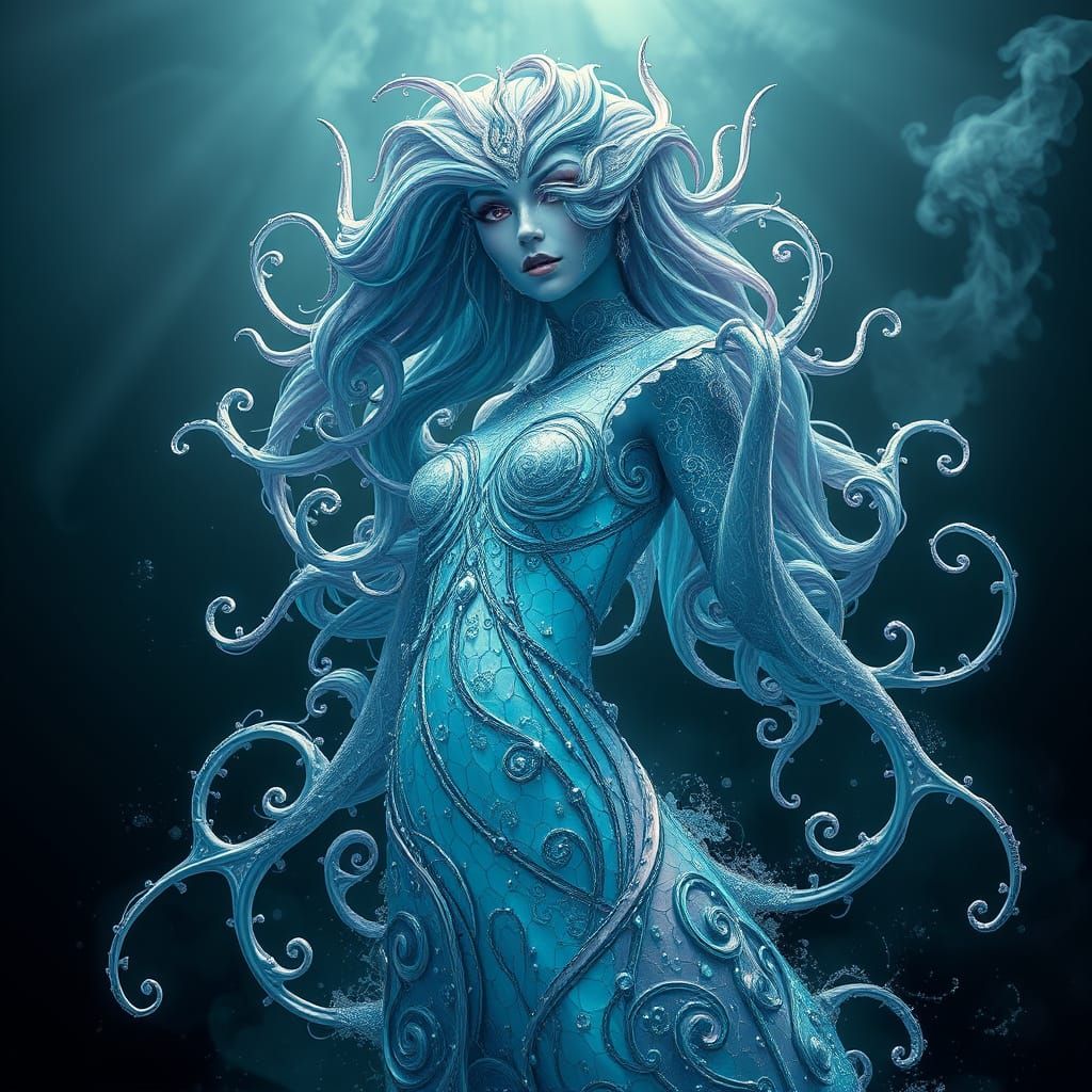 Siren in Iridescent Latticework, Ancient Mystical World