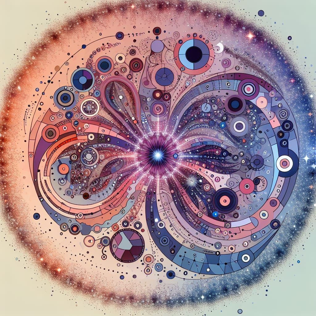 Cosmic Collision of Organic Forms in Shattered Galaxy