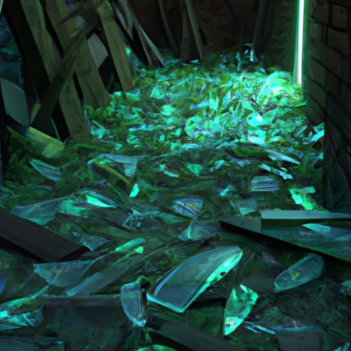 Glass Shards in Stormy Victorian Garden