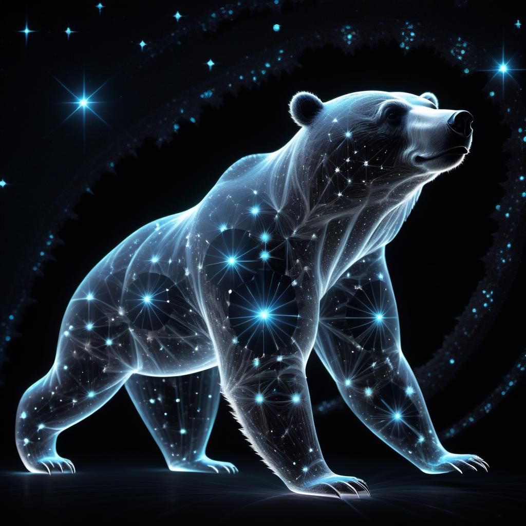 Holographic Star Bear Constellation Fractal Art