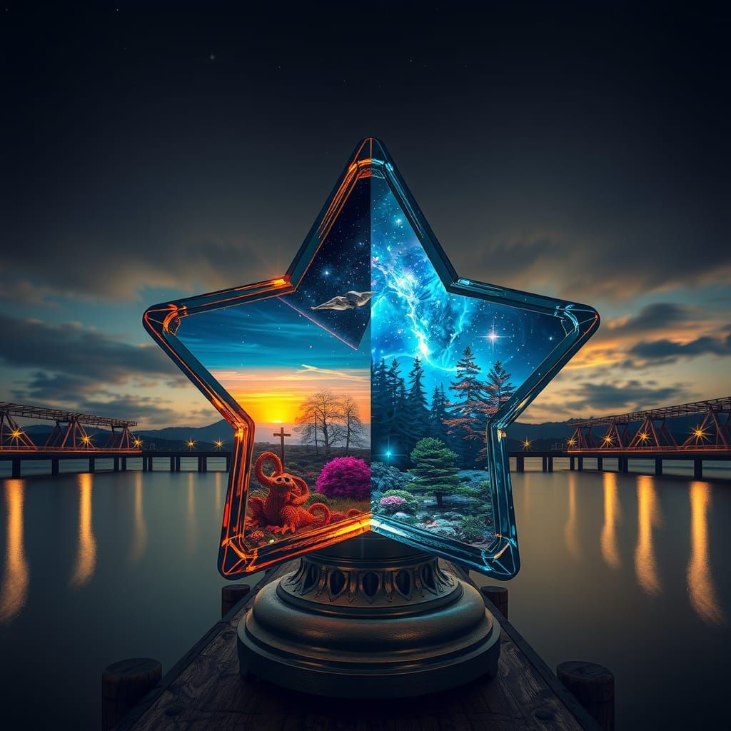 Star Lamp Reveals Sunset and Galaxy Worlds