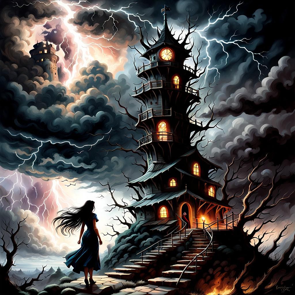 Portal Tower to Hidden Floating Tower in the Storm