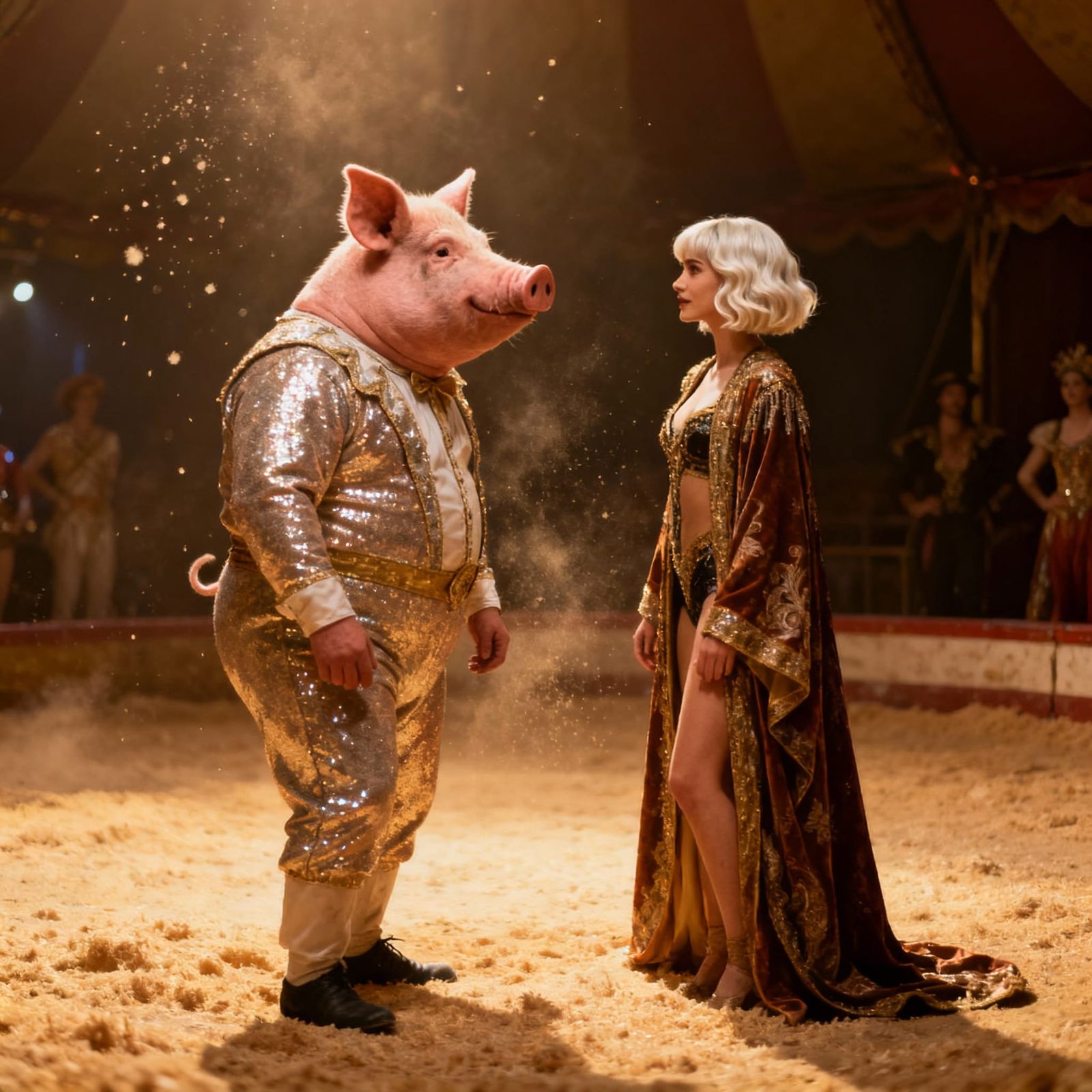 Circus Performers Await Their Cue