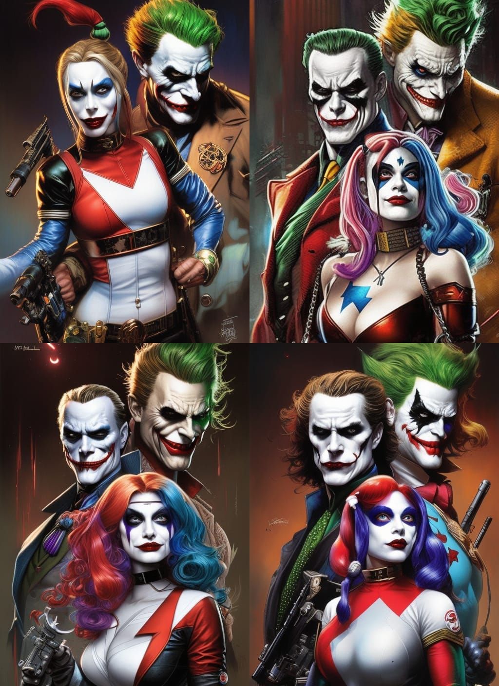 Harley Quinn and Joker Crayon Caricature