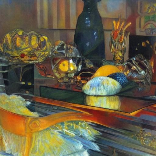 Ornate Writer's Desk in Art Nouveau Style