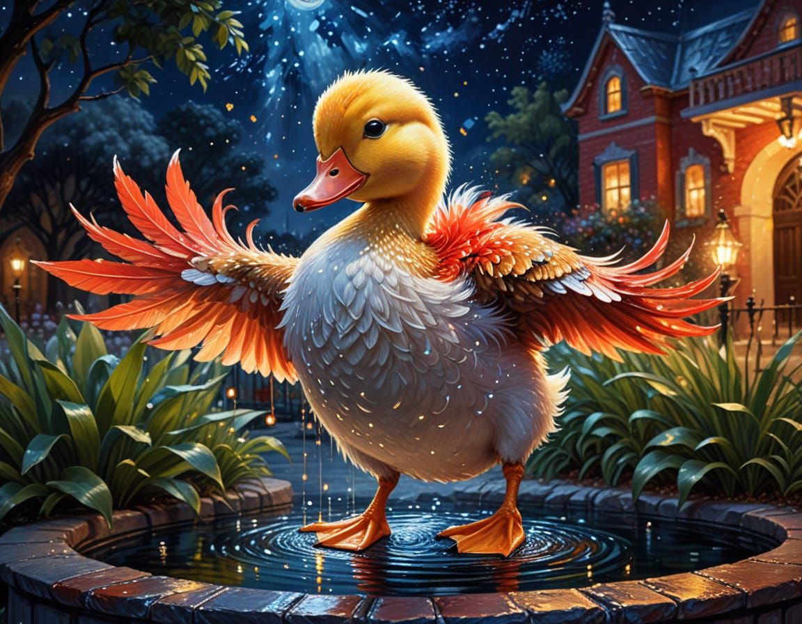 Elvis as Fire-Red Furry in Fantasy Digital Painting