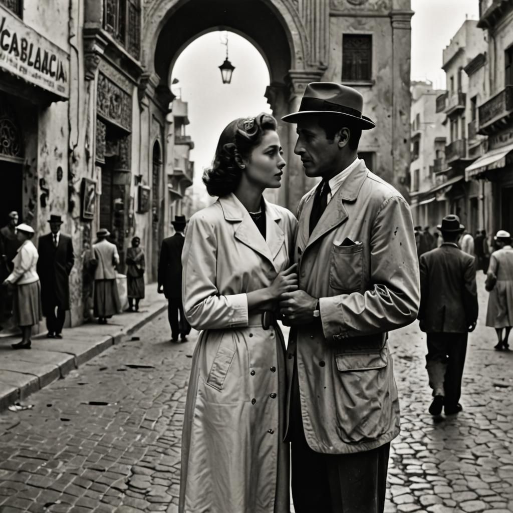 Melancholy Farewell Scene Inspired by Casablanca