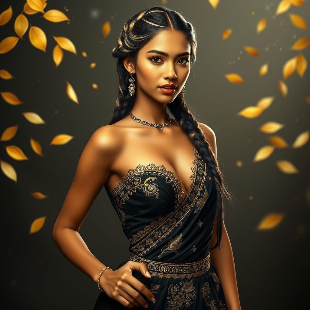 Sri Lankan Woman in Fantasy High Fashion Kira
