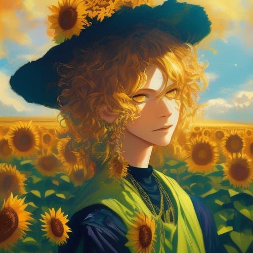 Taylor Swift Portrait in Sunflower Field Oil Painting