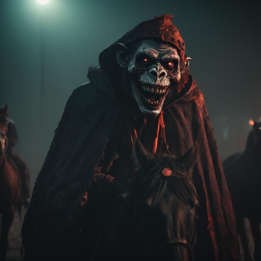 Zombie Monkey Grim Reaper in Dark Fantasy Horror