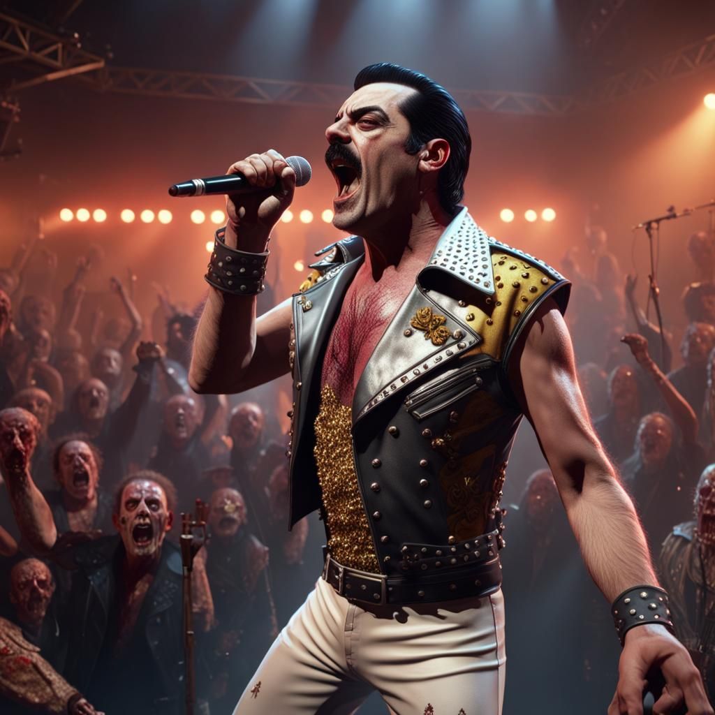 Negan as Freddie Mercury Sings to Zombies