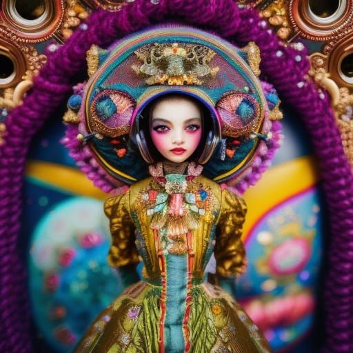 Fashion Astronaut in Rococo Fantasy Style