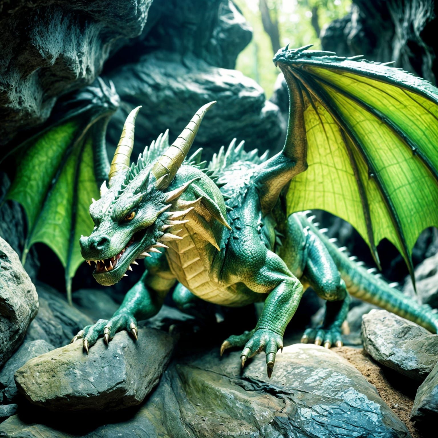 Green Dragon in a Cave: Dynamic Lighting