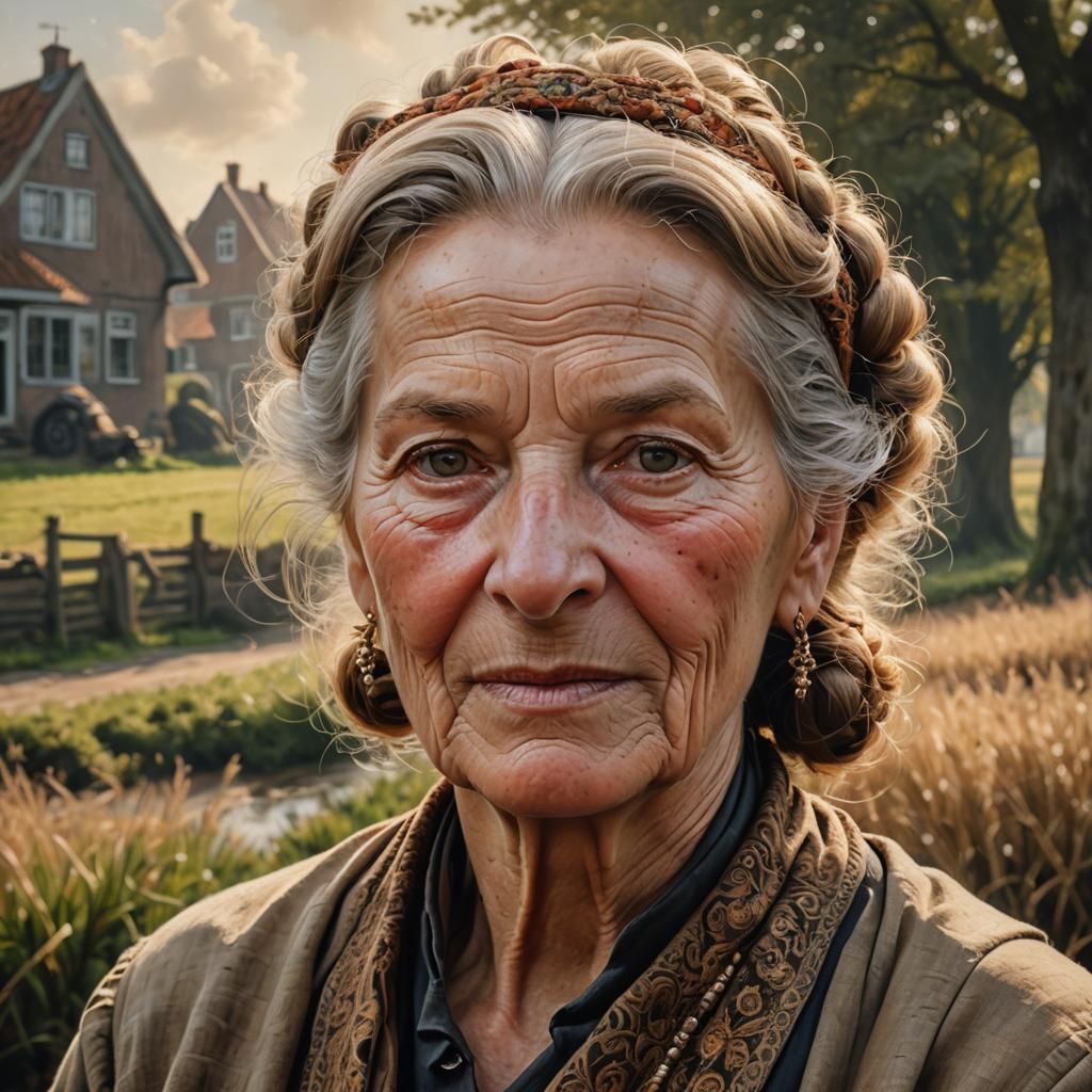 Dutch Realism Portrait of Elderly Woman