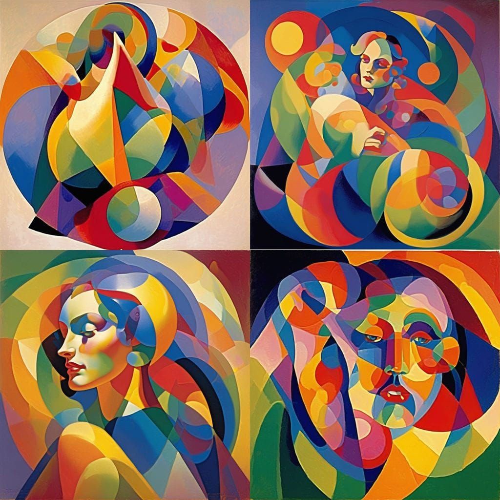 Surrealist Synchromy Artwork in Vibrant Colors