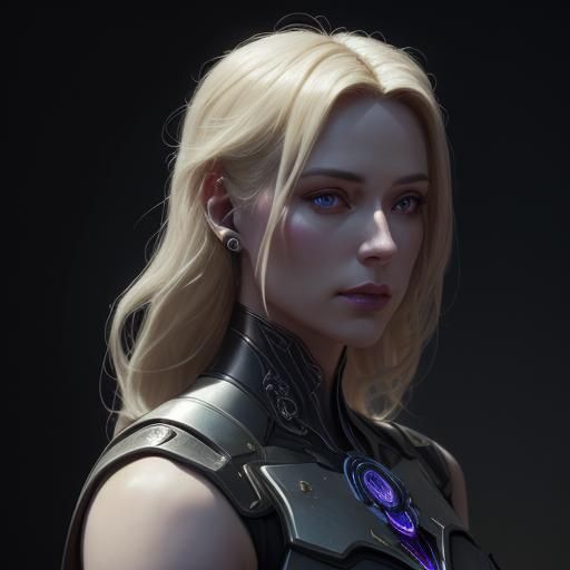 Surreal Woman with Clockwork Arm in Mixed Media