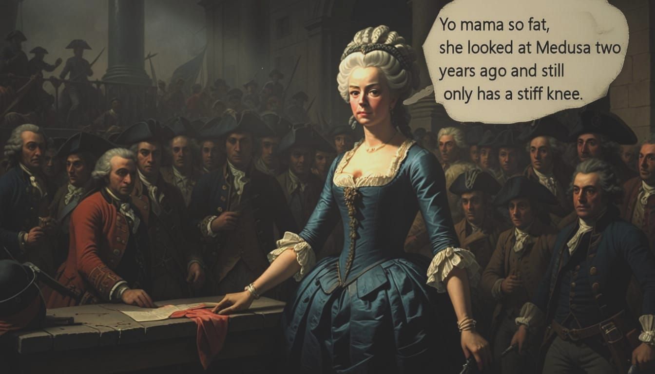 Marie Antoinette's Defiant Moment in Cinematic Film Still