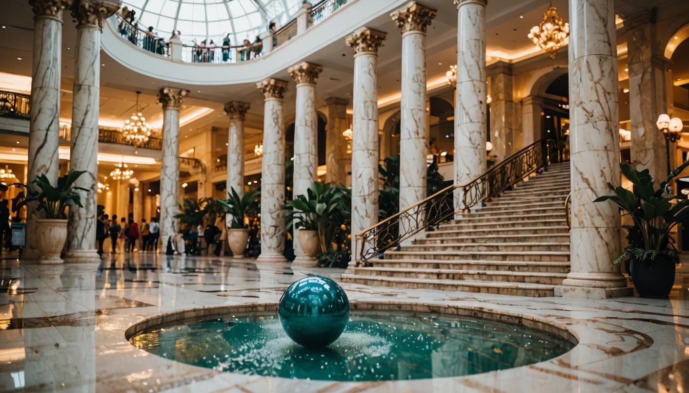 80s Palm Mall: Nostalgic Vaporwave Architecture