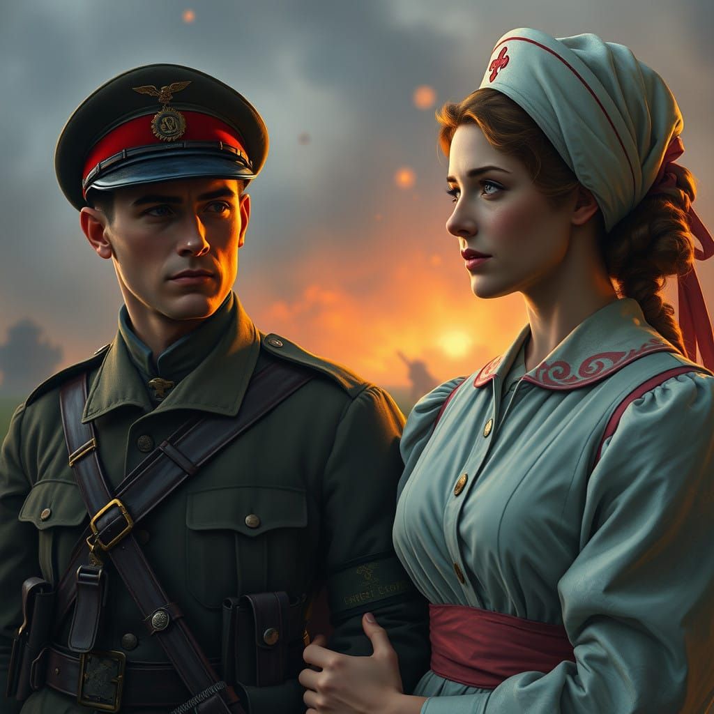 War-Torn Romance in 8K Fantasy Concept Art