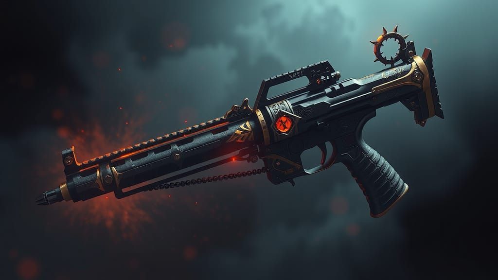 Mystical Haunted Gun in Dark Fantasy Setting