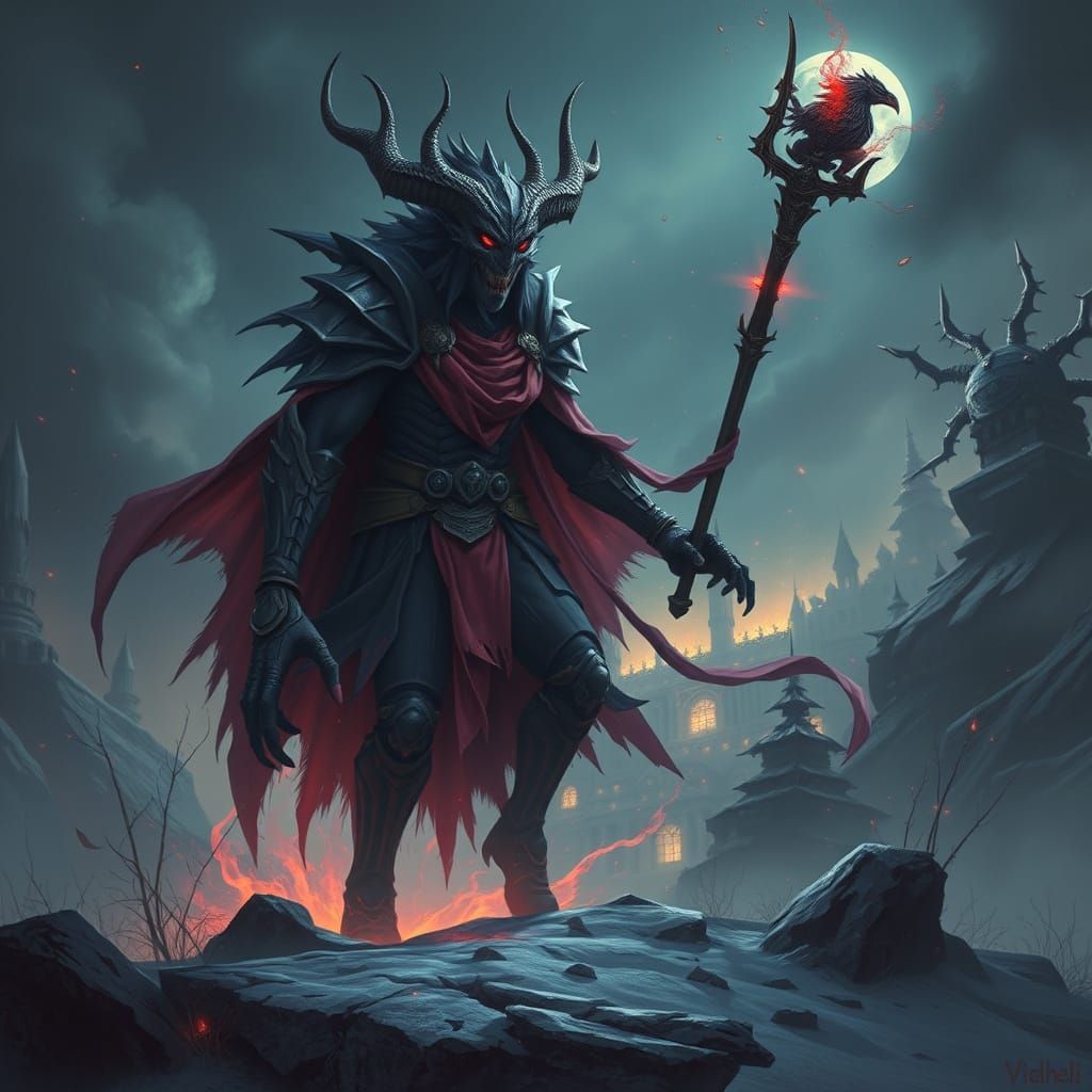 Colossal Apparitions from the Abyss in Dark Fantasy Style