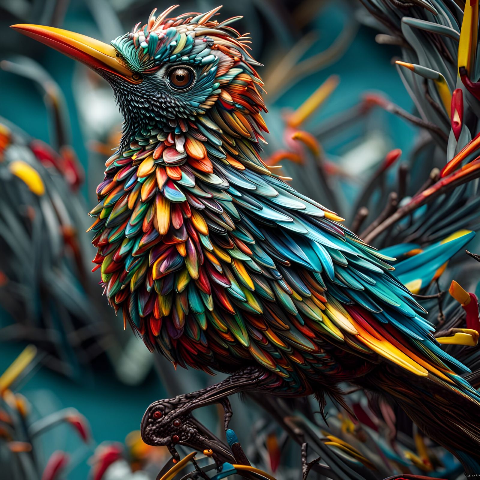 Hyperrealistic Wacky Jaybird Inspired by Robert Oxley