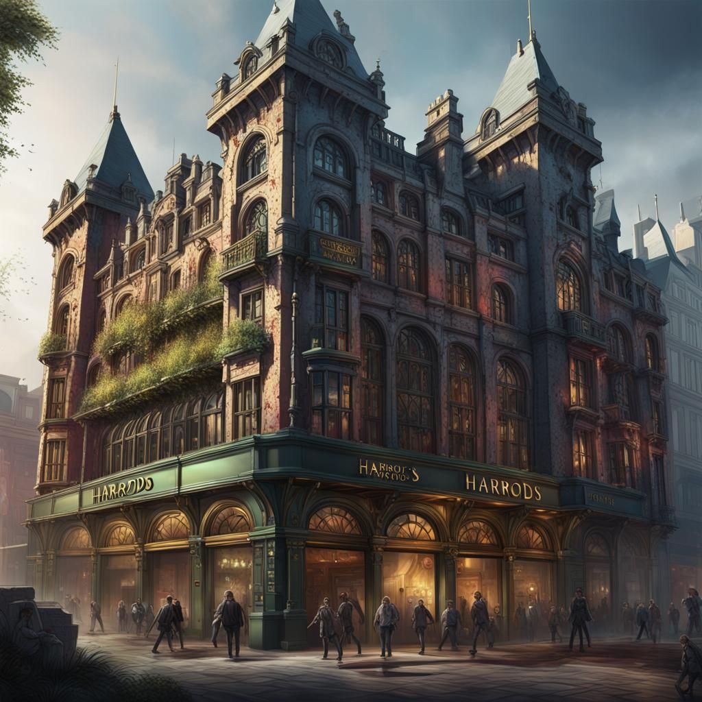 Zombie Apocalypse at Harrods: Hyperrealistic Concept Art