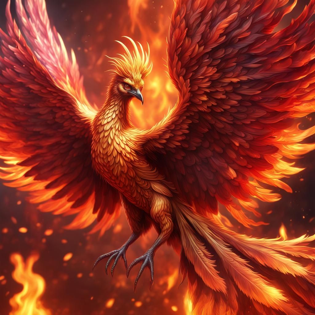 Fiery Phoenix Bird Fantasy Concept Art