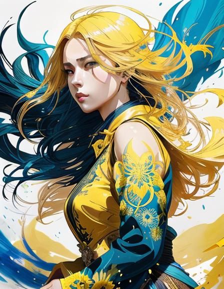 Ukrainian Woman Portrait in Fantasy Art Style