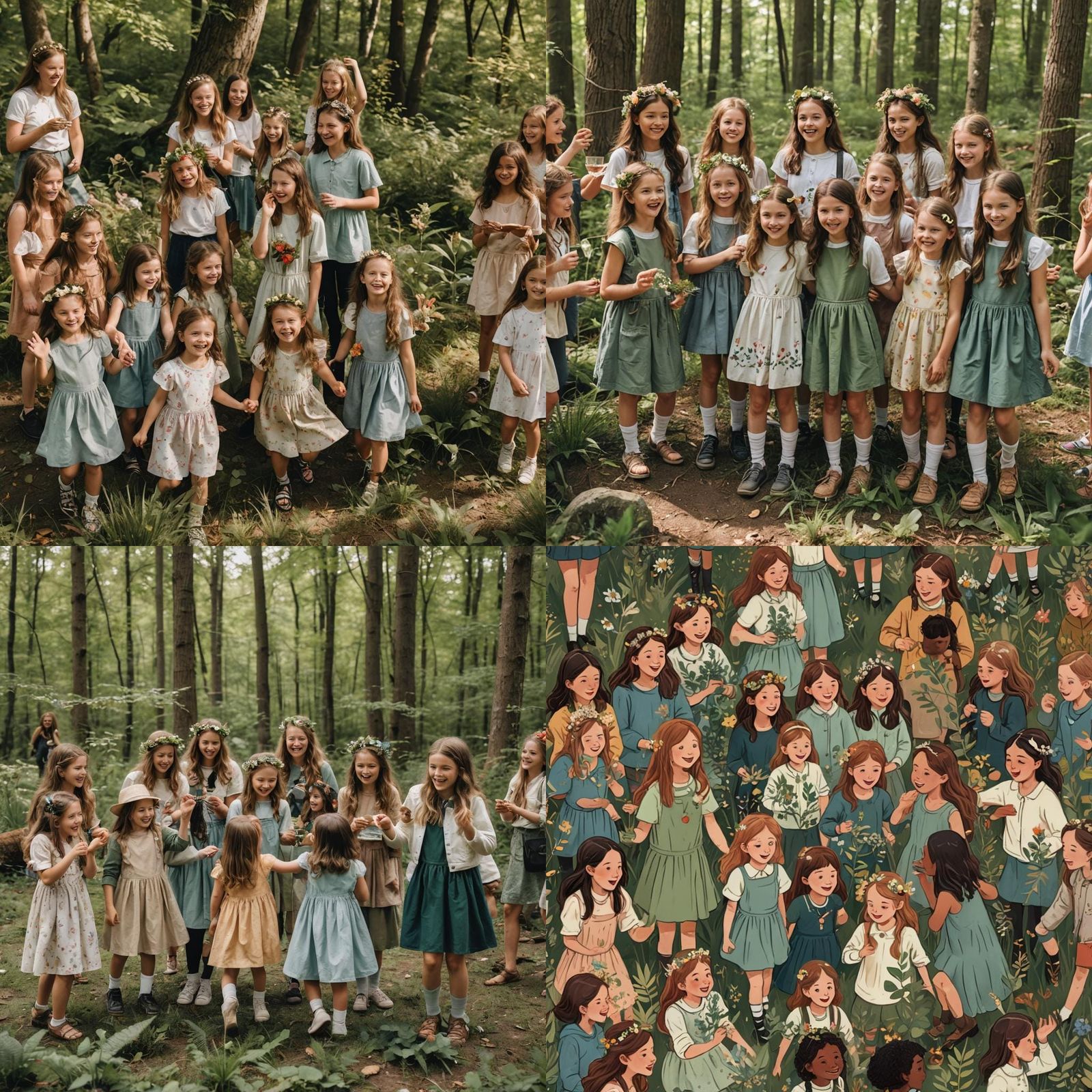 Girls Celebrate Nature at Outdoor Party