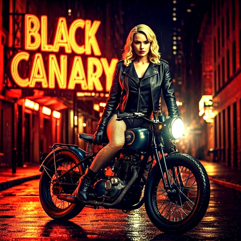Black Canary Rides Again: A 1940s Superhero Film Still