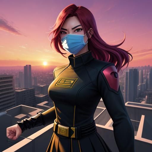 Sunset Rooftop: Webtoon Hero Ready to Fight
