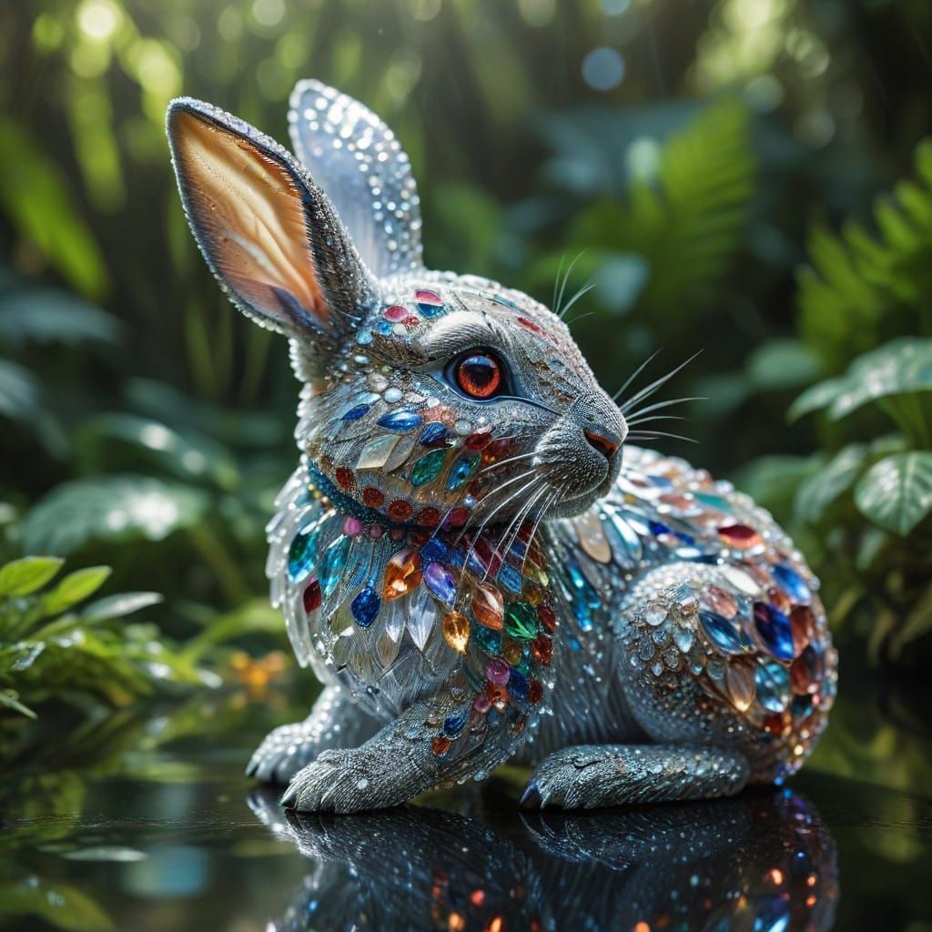 🥈crystal and gemstone rabbit