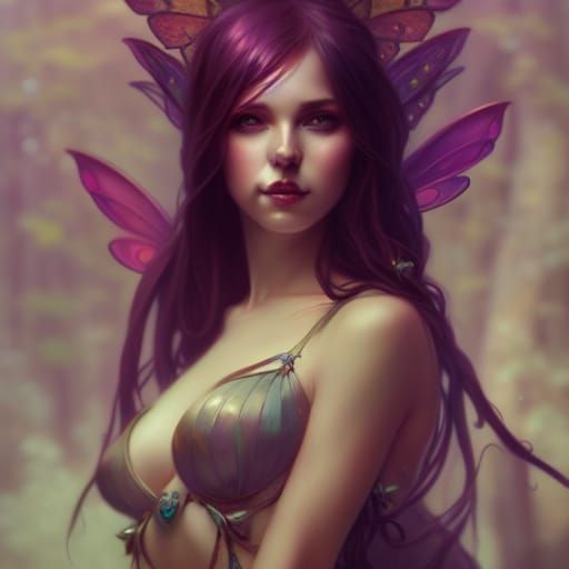 Fantasy Fairy Portrait in Hyperdetailed Fairycore Style