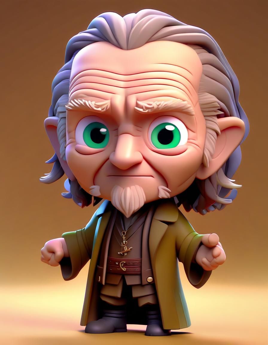 Argus Filch as Cute Chibi in 3D Style