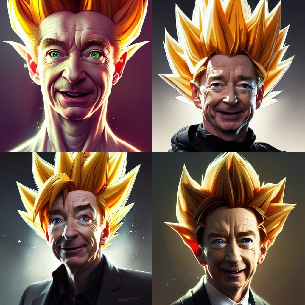 Martin Short as Super Saiyan, Digital Art Portrait