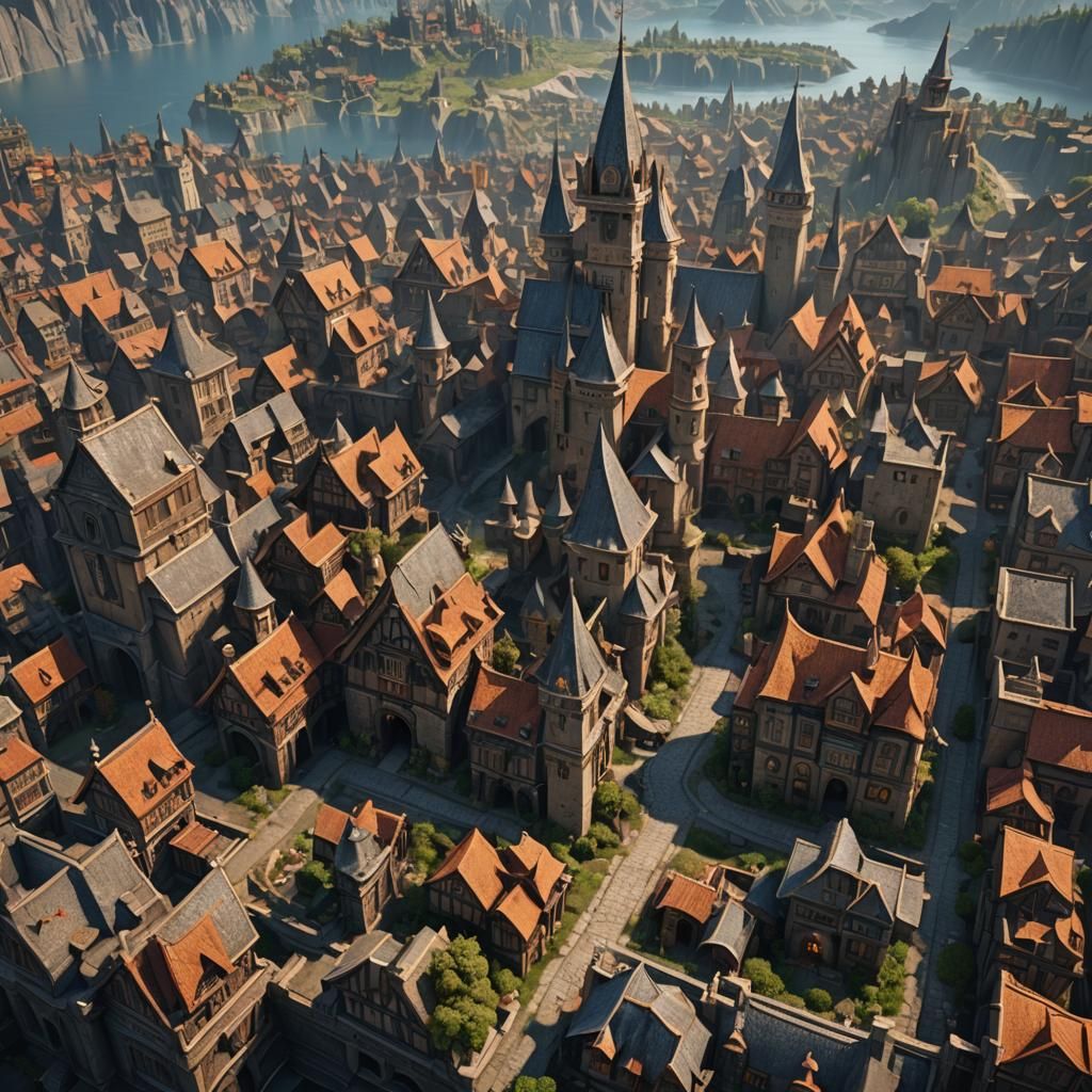 Dwarf Capital City: Detailed Matte Painting
