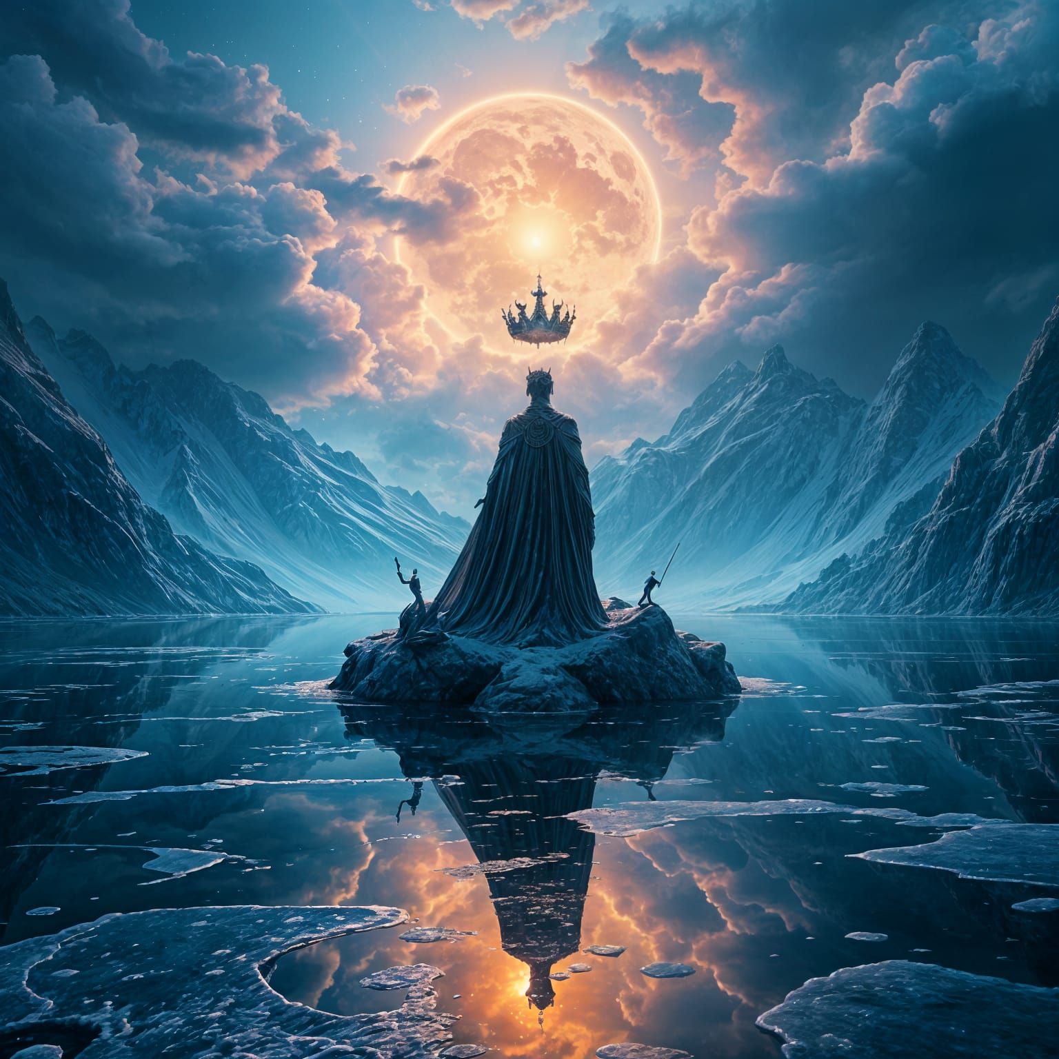 Royal Reflections in a Frozen Lake