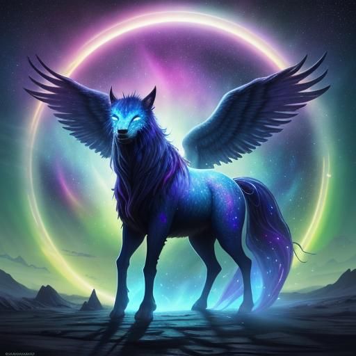 Realmwalker in Celestial Portal: Oil Painting