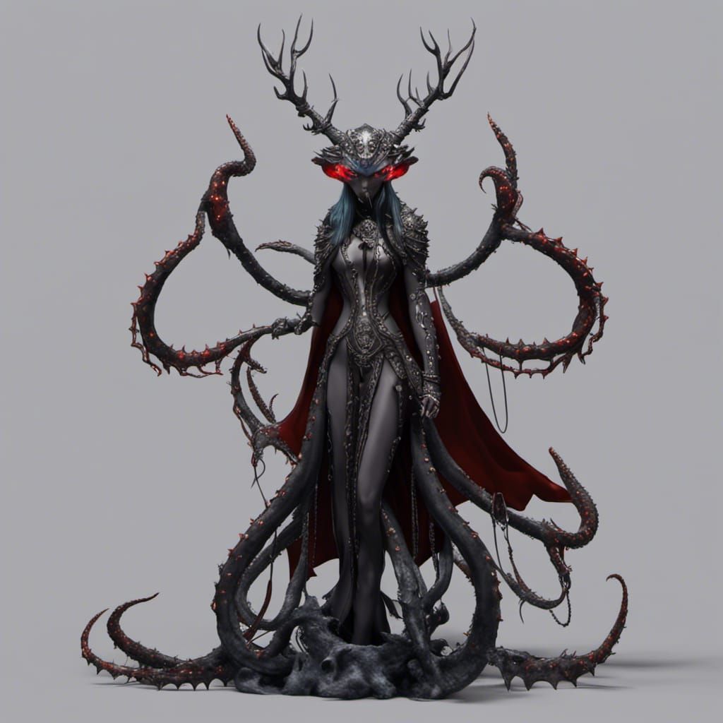 Cephalopod Goddess of Magic in Astral Illustration