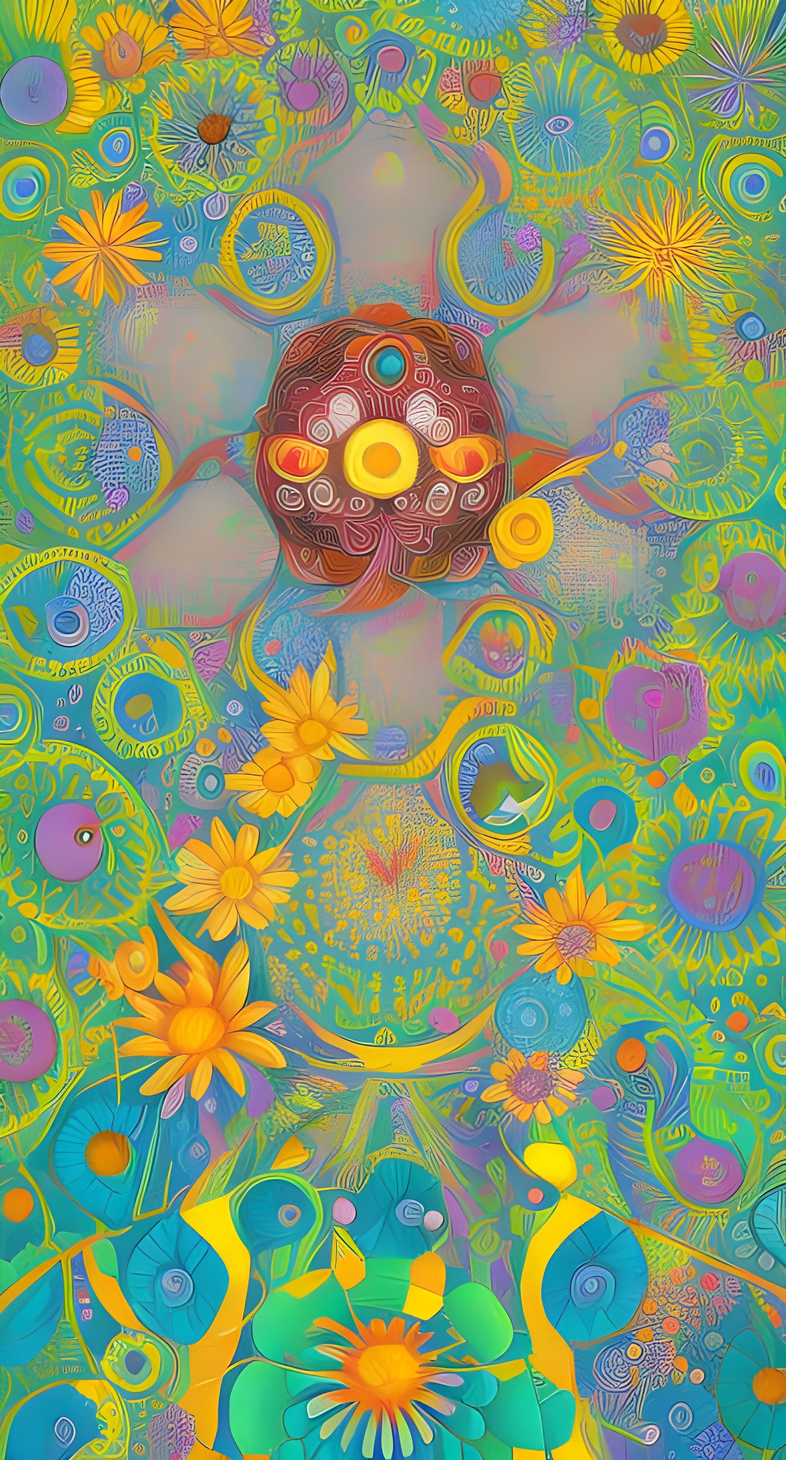 Floral Mandala Illustration in Gediminas Style