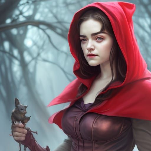 Fantasy Red Riding Hood Portrait in 8K