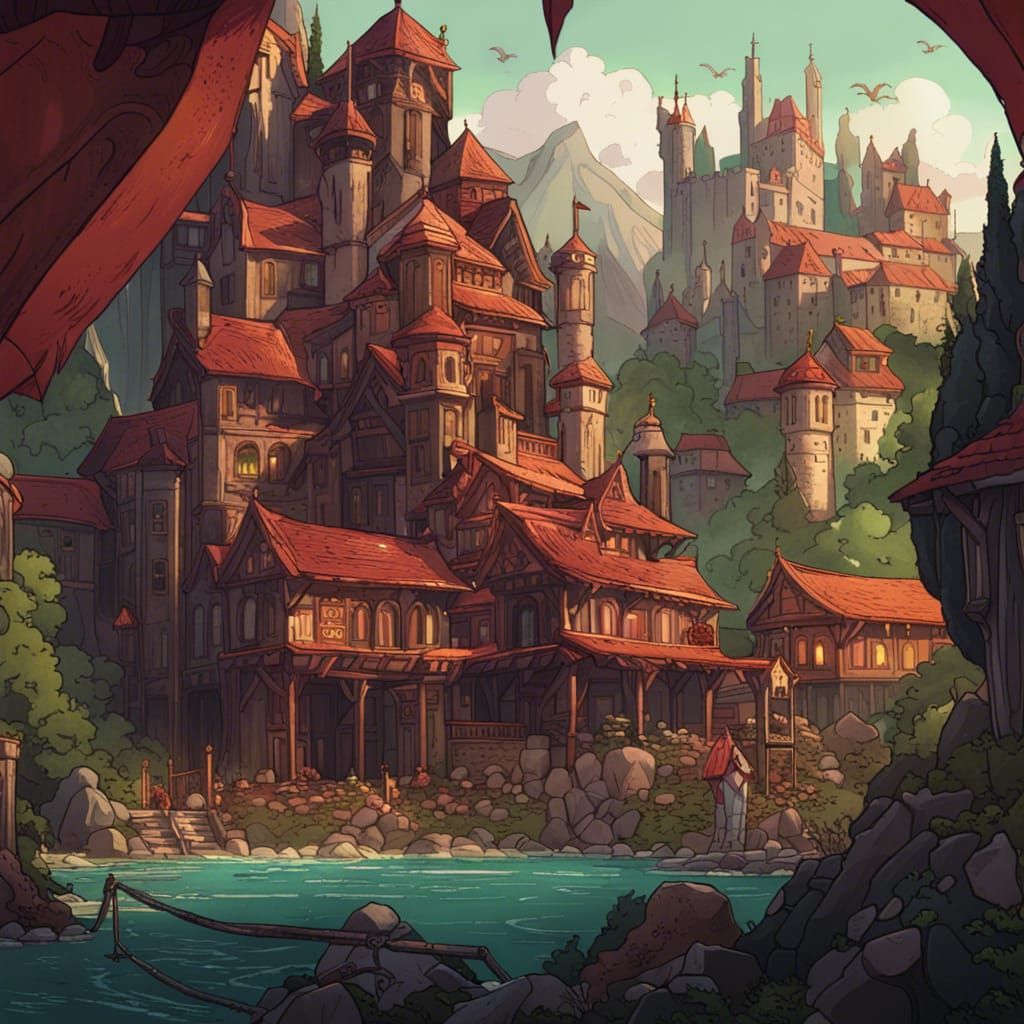 Nimona in Detailed Matte Painting Style