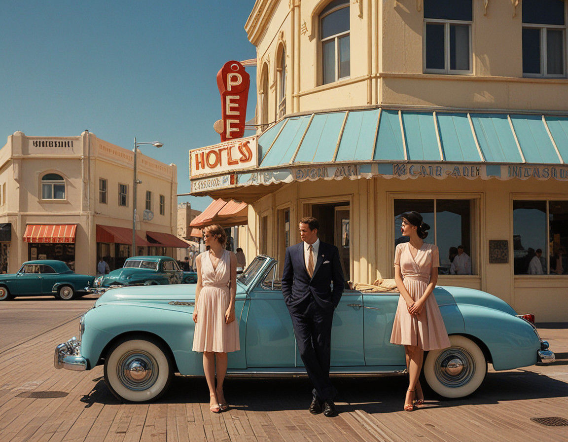 Elegant Boardwalk Romance in Golden Atlantic City Light