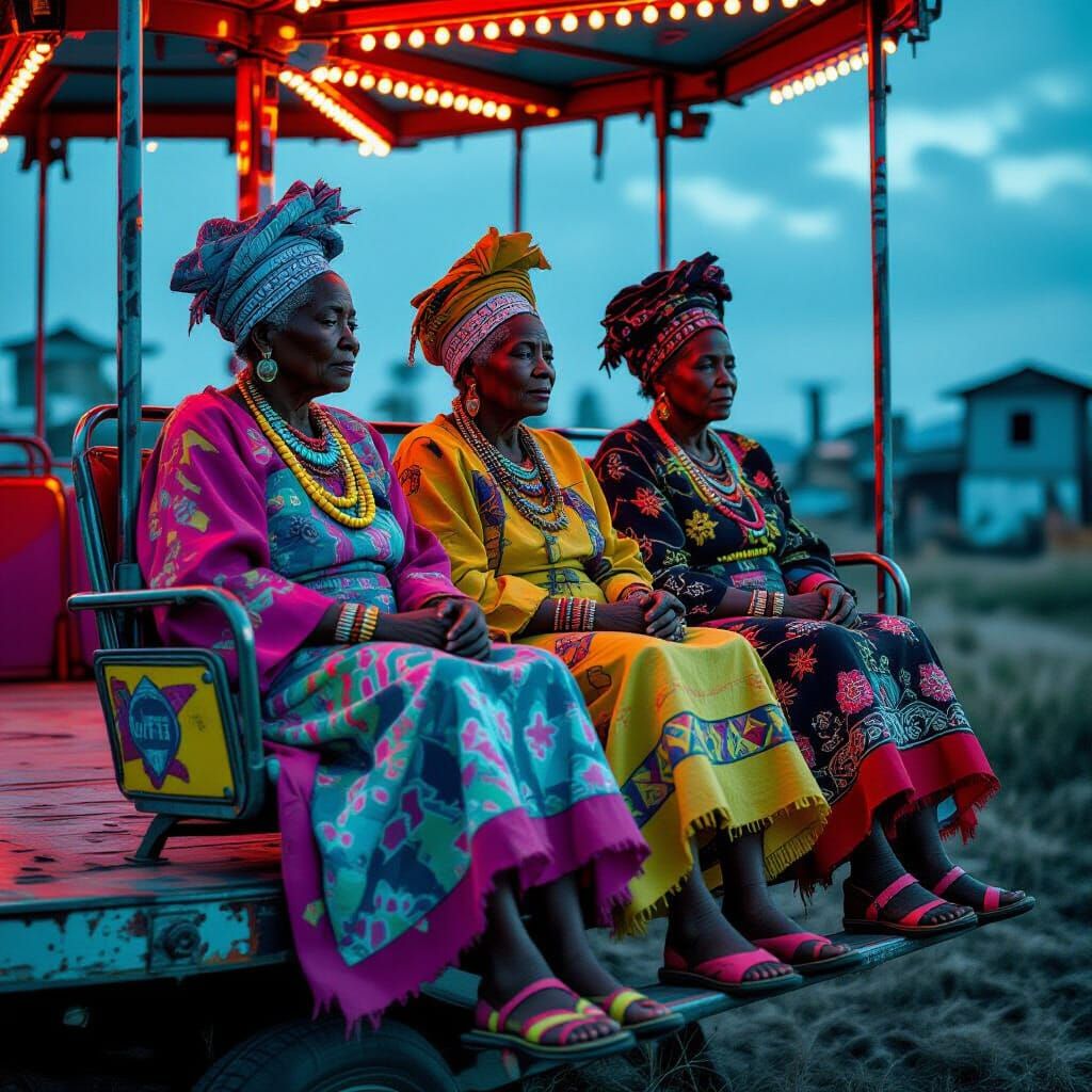 Zulu Women on Post-Apocalyptic Ride in Dystopian Style