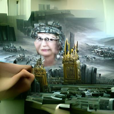 Queen Portrait in Detailed Matte Style