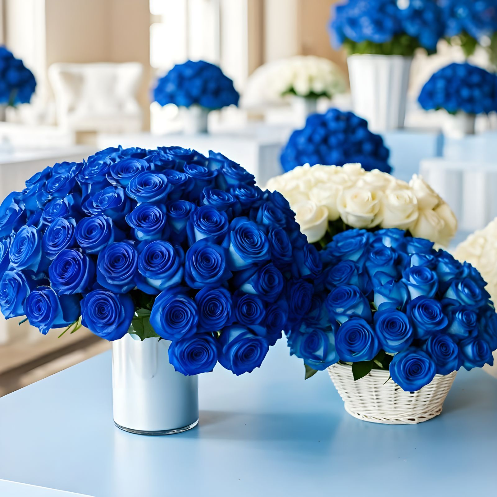 Cobalt Blue and White Roses Wedding Celebration
