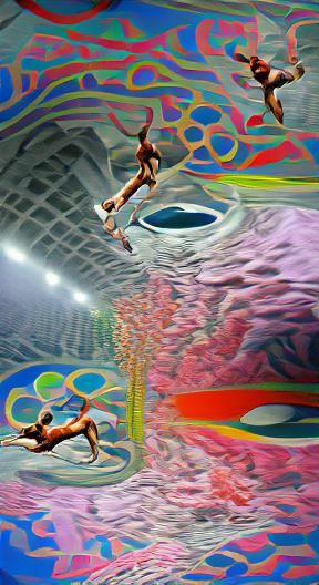 Olympic Diver Dives into Psychedelic Surreal Void
