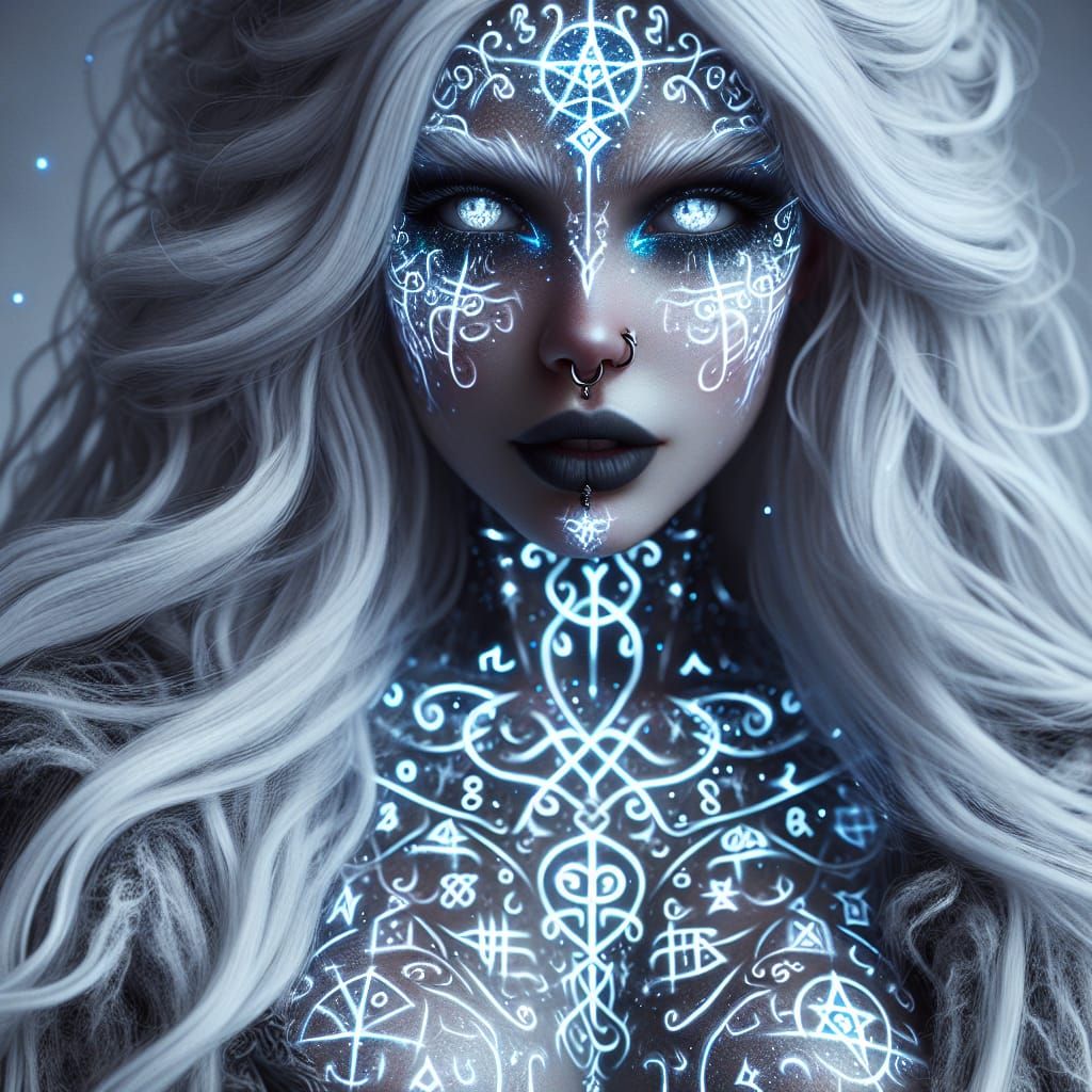 Ethereal Runic Goddess in Eldritch Fantasy