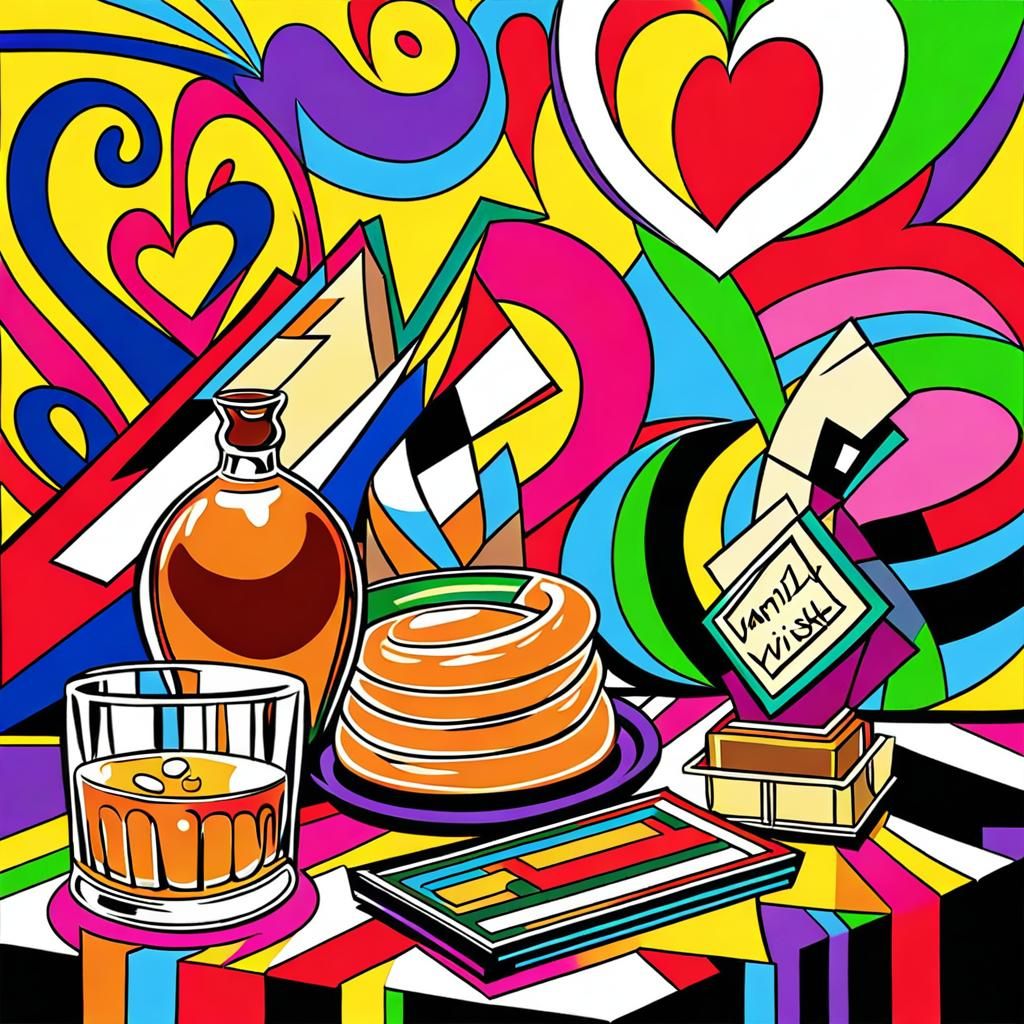 Cubist Still Life: Vanilla, Whisky, Honey